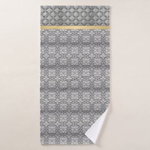 Elegant Grey and Gold Abstract Towel Set