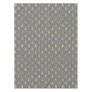 Elegant Grey and Gold Pineapple Pattern  Tablecloth