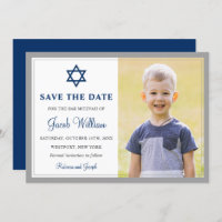 Elegant Grey and Navy Blue Bar Mitzvah Photo