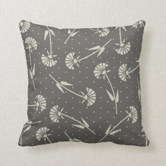Elegant Grey and Pastel Floral Cushion