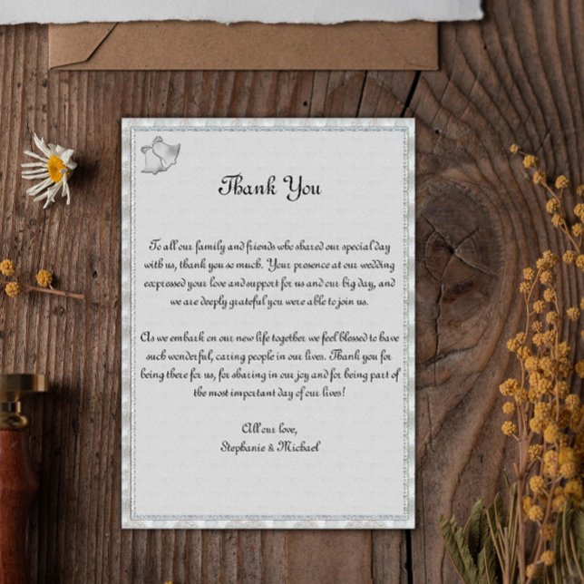 Elegant Grey and Silver Wedding Bells Thank You (Creator Uploaded)