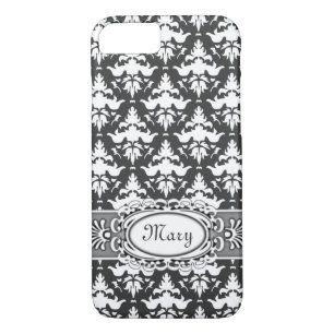 Elegant Grey and White Damask iPhone 8/7 Case