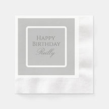 Elegant Grey and White Paper Napkin Template