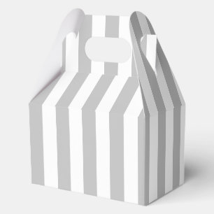 Elegant Grey and White Striped Pattern Favour Box