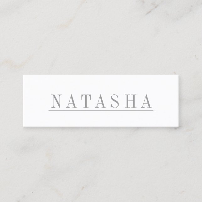 Elegant Grey and White Underline Profile Card (Front)