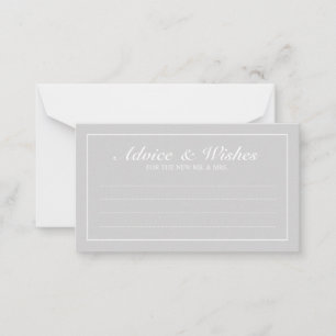 Elegant Grey and White Wedding Advice and Wishes