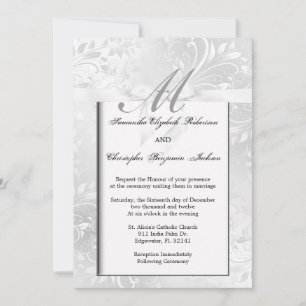 Elegant Grey and White Wedding Invite