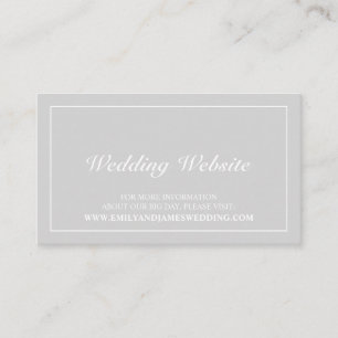 Elegant Grey and White Wedding Website Enclosure Card