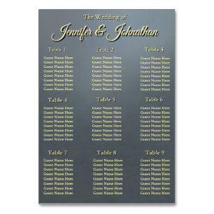 Elegant Grey Background Wedding Seating Chart Table Number