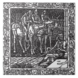 Elegant Grey Black Neoclassical Antique Repro Ceramic Tile