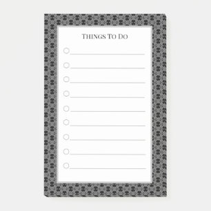 Elegant Grey Black & White Things To Do Post-it Notes