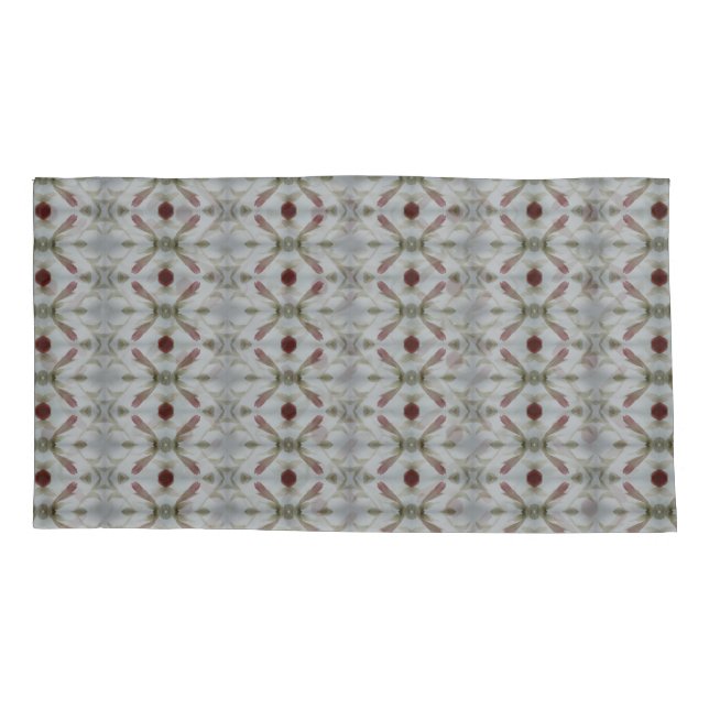 Elegant Grey Blue and Burgundy Pillowcase (Back-Left)
