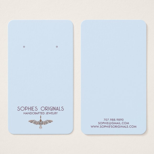 Elegant Grey Blue Bird Logo  (Front & Back)