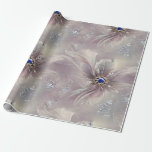 Elegant Grey & Blue Floral Feathery & Sparkle Bead Wrapping Paper<br><div class="desc">Give your recipients your best. Use this lovely, sophisticated floral, print "jewelled" with no actual glitter, foil, or beading, high-quality gift wrap with a grid back for easy cutting. You'll appreciate the ease of use and your recipients will love its elegant beauty. Good for all occasions and holidays, very versatile....</div>