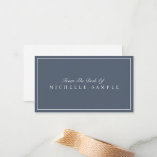 Elegant Grey Blue Modern Personalised Office Name Card
