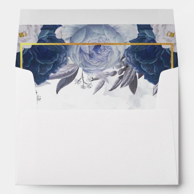 Elegant Grey Blue Peonies for 5x7 cards Envelope (Back (Bottom))
