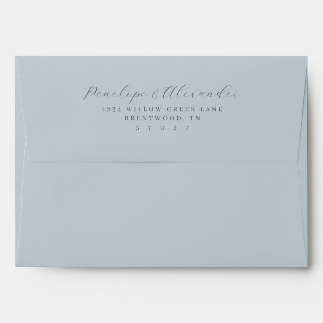 Elegant Grey Calligraphy Envelope (Back (Top Flap))