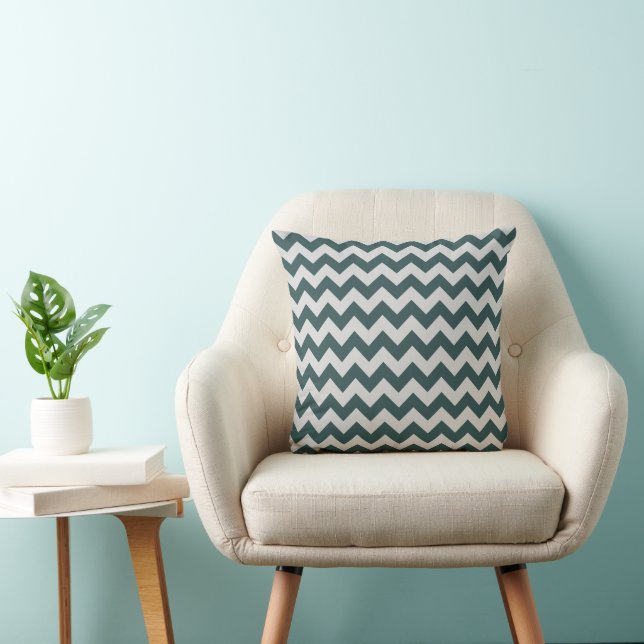 Elegant Grey Chevron Striped Pattern Cushion (Chair)