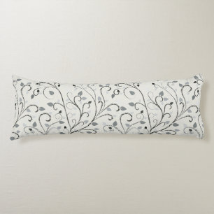 Elegant grey contrast leaf pattern body cushion