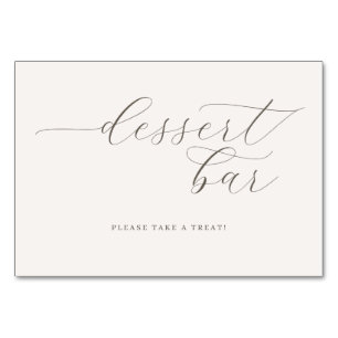 Elegant Grey Dessert Bar Sign Table Number