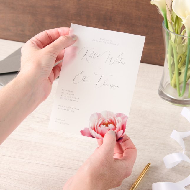 Elegant Grey Floral Invitation (Handheld)