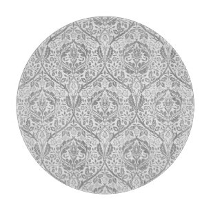 Elegant Grey Floral Pattern Cutting Board