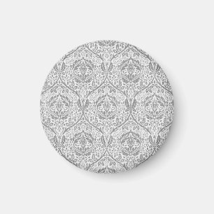 Elegant Grey Floral Pattern Magnet