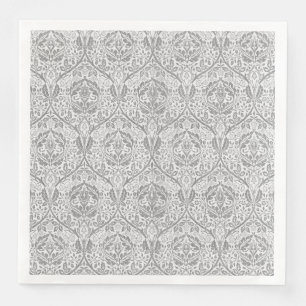 Elegant Grey Floral Pattern Napkin