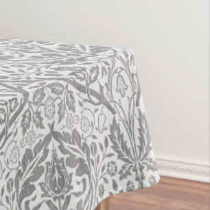 Elegant Grey Floral Pattern Tablecloth