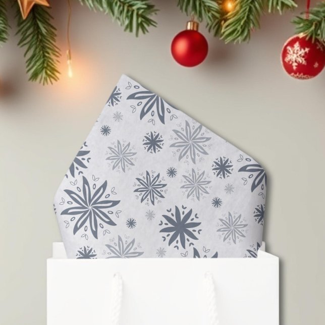 Elegant Grey Floral Patterned Gift Wrapping Tissue Paper (Creator Uploaded)