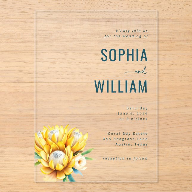 Elegant Grey Floral Wedding Invitation (Front)