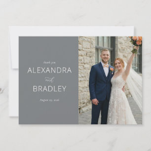 Elegant Grey Formal Photo Thank You Card