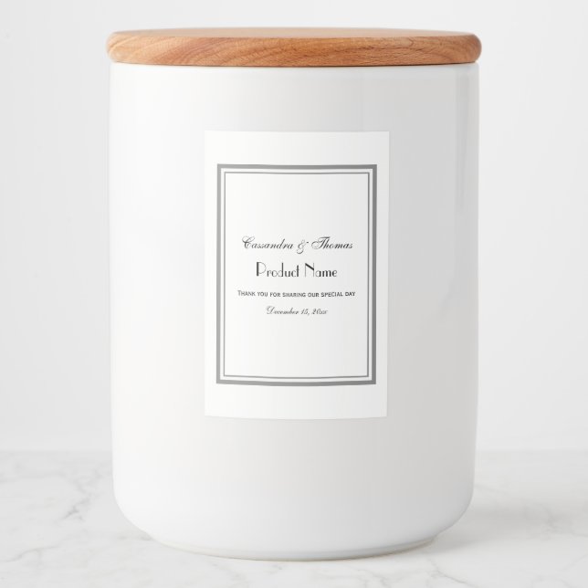 Elegant Grey Framed H Food Label (Front)