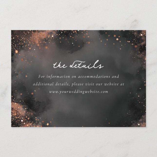 Elegant Grey Gold Abstract Smoke Enclosure Card (Front)