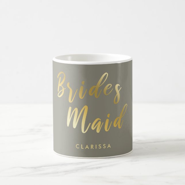 Elegant grey & gold bridesmaid coffee mug (Center)