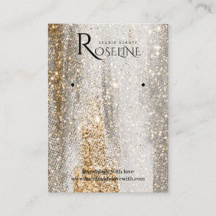 Elegant Grey Gold Brush Jewlery Display Business Card