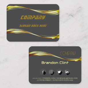 Elegant  grey -gold professional  business card