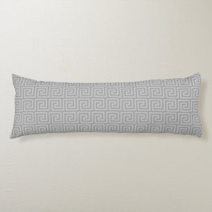 Elegant Grey Greek Pattern Body Pillow