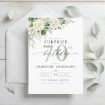 Elegant Grey Green Floral Surprise Birthday Invitation<br><div class="desc">Celebrate in style with an elegant grey and green floral surprise birthday invitation. This sophisticated design features soft grey tones paired with lush green florals, creating a serene yet festive ambiance. Perfect for a refined and memorable celebration, the delicate floral accents add a touch of natural beauty, while the modern...</div>