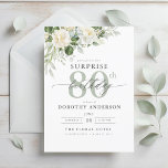 Elegant Grey Green Floral Surprise Birthday Invitation<br><div class="desc">Celebrate in style with an elegant grey and green floral surprise birthday invitation. This sophisticated design features soft grey tones paired with lush green florals, creating a serene yet festive ambiance. Perfect for a refined and memorable celebration, the delicate floral accents add a touch of natural beauty, while the modern...</div>