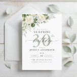 Elegant Grey Green Floral Surprise Birthday Invitation<br><div class="desc">Celebrate in style with an elegant grey and green floral surprise birthday invitation. This sophisticated design features soft grey tones paired with lush green florals, creating a serene yet festive ambiance. Perfect for a refined and memorable celebration, the delicate floral accents add a touch of natural beauty, while the modern...</div>