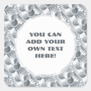 Elegant Grey Green Pewter Art Deco Roaring 20s Square Sticker