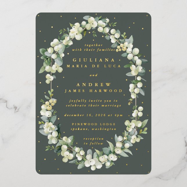 Elegant Grey Green Snowberry+Eucalyptus Wedding (Front)