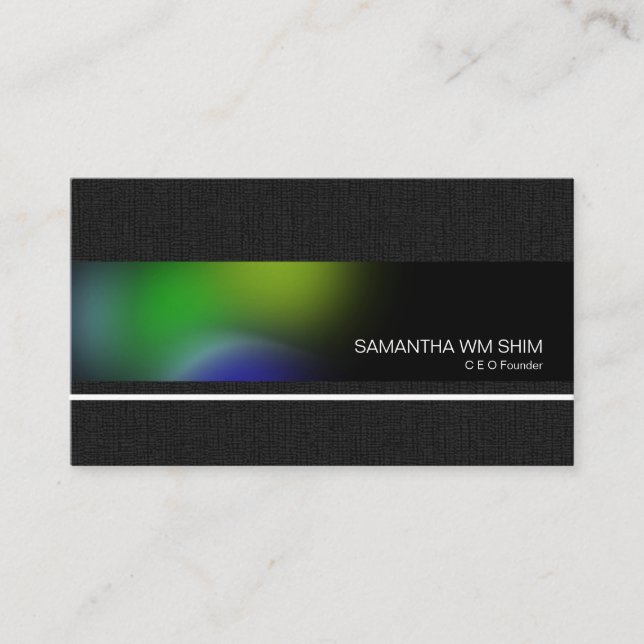 Elegant Grey Grunge Aurora Splendour CEO Startup Business Card (Front)