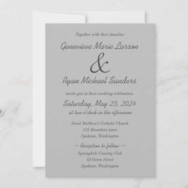 Elegant Grey Invitation (Front)