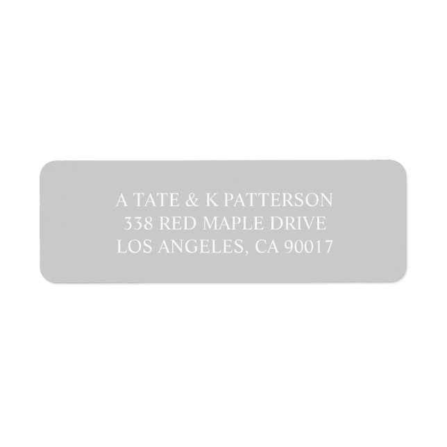 Elegant grey invitation return address labels (Front)