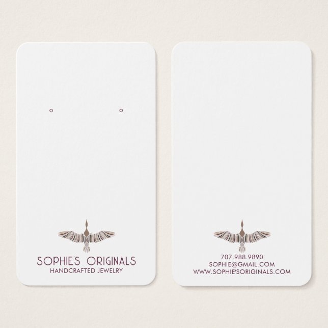 Elegant Grey Lavender Flying Bird Earring Display  (Front & Back)