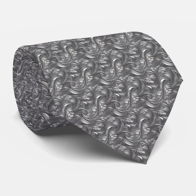 Elegant Grey Men's Tie (Rolled)