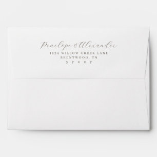 Elegant Grey Minimalist Calligraphy Envelope