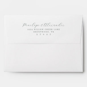 Elegant Grey Minimalist Calligraphy Envelope